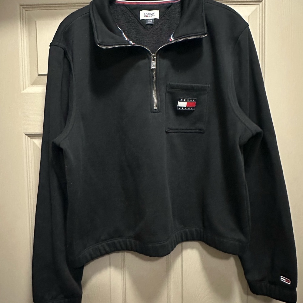 Tommy Hilfiger Black Quarter-Zip Pullover